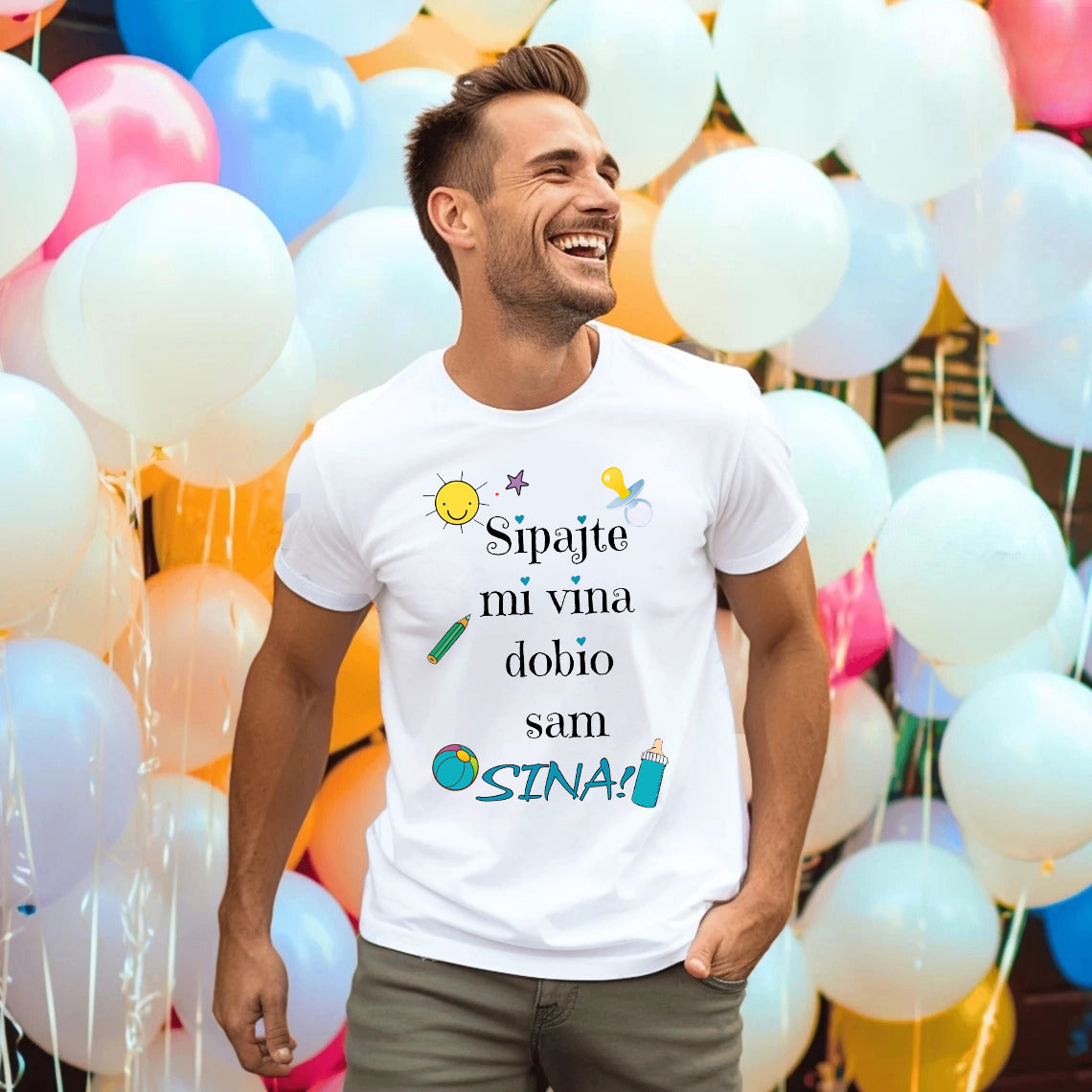 Sipajte mi vina, dobio sam sina - muška majica