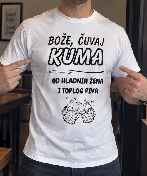 Bože, čuvaj kuma od hladnih žena i toplog piva - muška majica