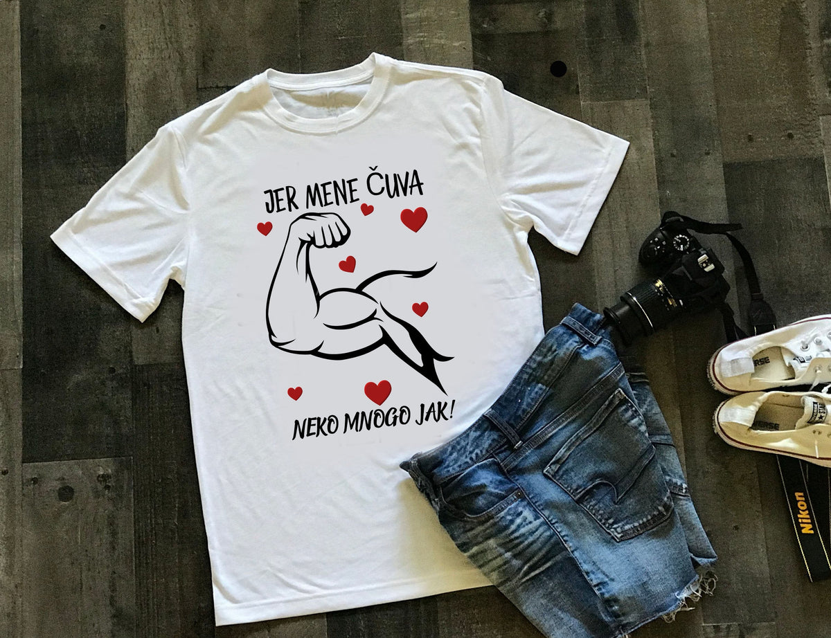 Jer mene čuva neko mnogo jak - ženska majica