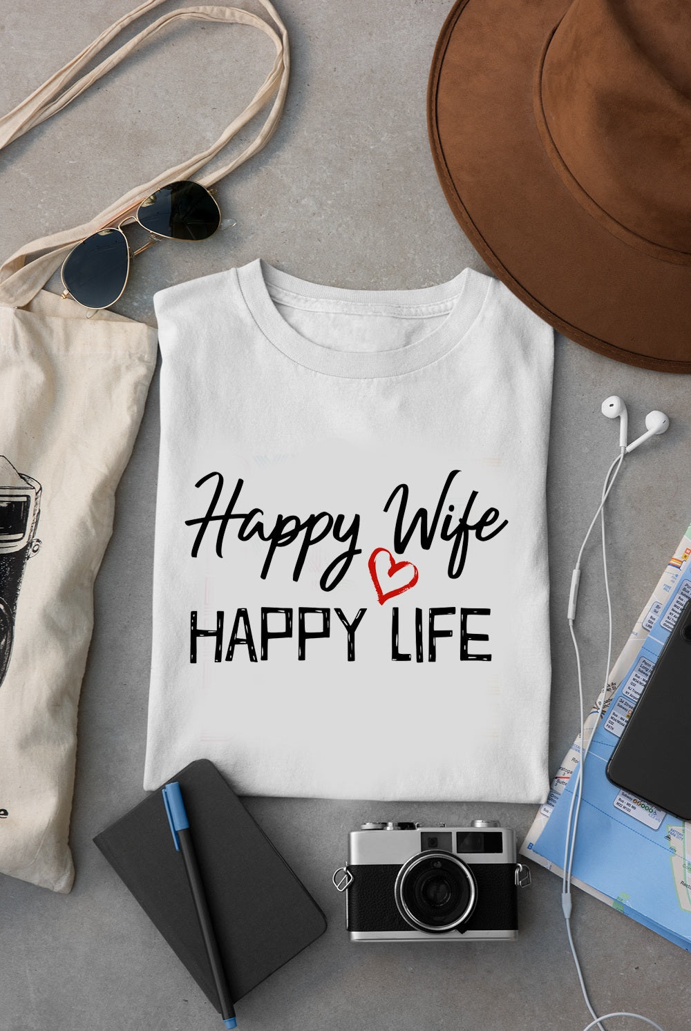 Happy Wife, Happy Life - ženska majica