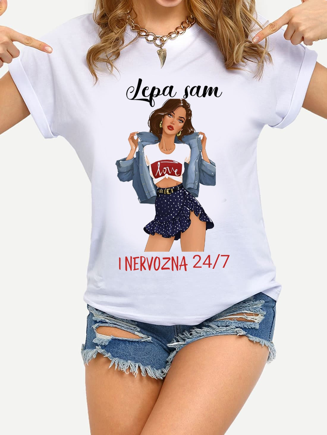 Lepa sam i nervozna 24/7 - ženska majica